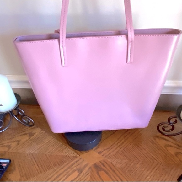 Kate Spade Karla Pink leather Tote Bag with glitter bow hang tag NWOT - Picture 9 of 11